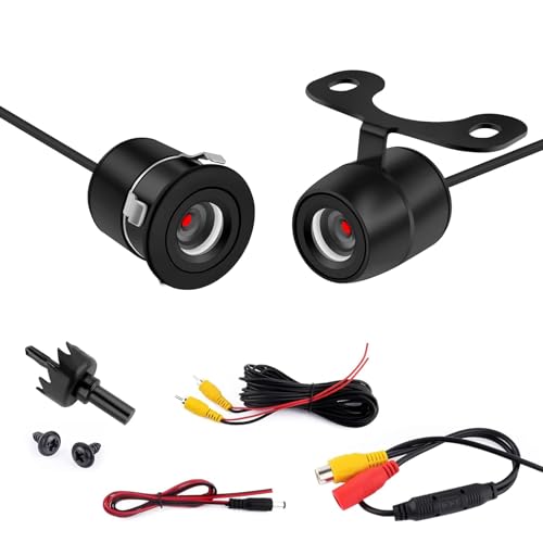 Image of 1 PC Car with Light HD Rearview Camera Kit, 170 Wide-Angle Butterfly Camera + 6 m Video Cable + 1 m Power Cable + Two Mounting Screws, Portable Repair Modification Accessories (Black)