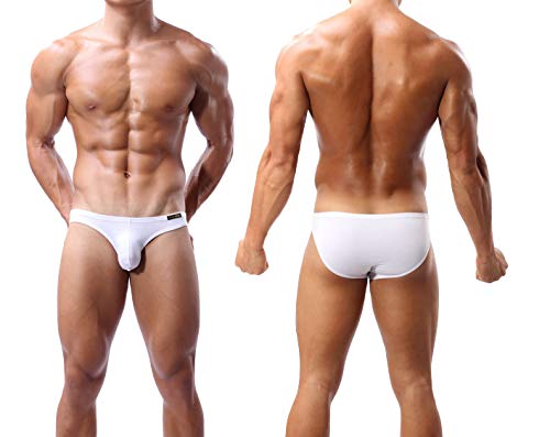 Men's Bikini Briefs Sexy Low Rise Pouch Underwear Tagless Modal Underpants 3 Pack4