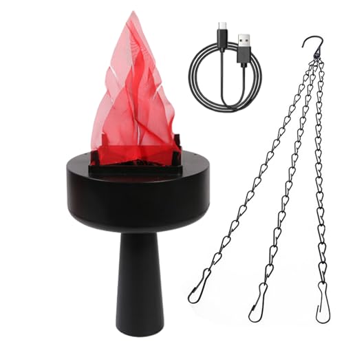 Joygoodta Fogata 3D USB Recargable LED Luces de Fuego Colgantes realistas fogón Llamas Artificiales portátiles para Navidad Halloween casa encantada Llama
