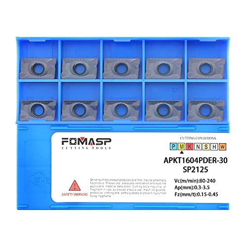 FomaSP CNC Milling Carbide Inserts Steel APKT1604PDSR Fit for Lathe Milling Cutting Tools 10pcs
