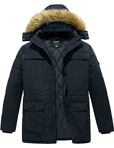 Image of Soularge Men's Big and Tall Winter Warm Heavy Hooded Parka Jacket