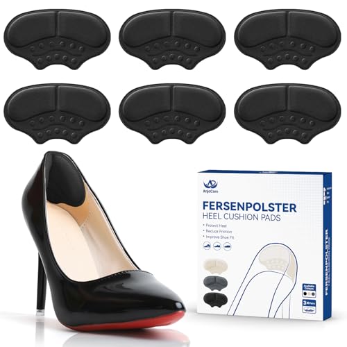 AnjoCare Coussinets de Talon, 3 Paires de Talon Chaussure Autoadhésives pour Chaussures Lâches, Antidérapants Coussinet Chaussure pour Baskets, Talons Hauts, Chaussures en Cuir Trop Grandes