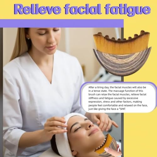 Image of Facial Dry Brush - Lymphatic Contour Face Brush for Lymph Nodes Chin & Jawline Sculpting - Face Brush Contour Brush Facial Cleansing & Lymphatic Drainage Tool for Glowing Skin