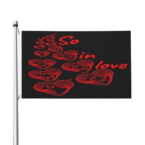 Garten Fahnen Doppelt Genäht Dekoration Flagge So Verliebt Am Tag Der Liebe Wetterfeste Piratenflagge Für Haus Hof Paraden 90X150Cm