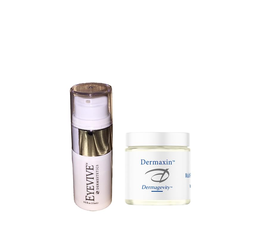 Extreme Beauty - Dermaxin & Eyevive Dermaxin - Best Age Defying Anti Wrinkle Moisturizer - Potent Anti Aging Cream - 2 oz & Eyevive - Best Age Defying Anti-Wrinkle Eye Cream For Radiant, Vibrant and Younger Looking Eyes - Reduces Puffiness and Dark Circles - Drastically Improves Hydration, Firmness and Elasticity Around Eyes - 0.5 oz by Dermestetics