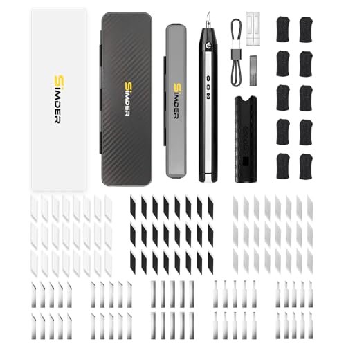 Image of Cordless Ultrasonic Cutter Knife with 122Pcs Neoblade Replacement Cut Resistant Finger Cots 40,000Hz Ultrasonic Knife with Led Light Cutting Polishing Grinding for 3D Printing Prototyping DIY Projects