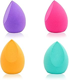 HOOBE Makeup Sponge for Blending Liquid Foundation, Cream & Powder - Easy to Clean, Super Soft & Non Latex Beauty Blender Concealer Applicator (Set of 4)