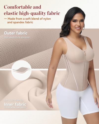 Image of SHAPSHE Corset Waist Trainer Vest for Women Tummy Control Faja with Bra