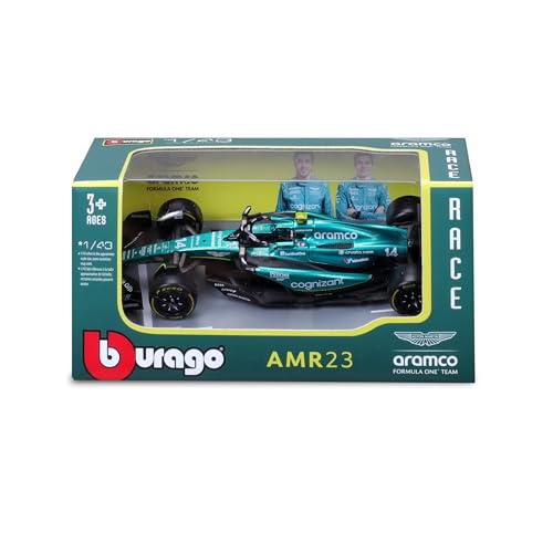 Bburago Formula 1 F1 Asto Martin AMR 23 Alonzo (2023) - 1:43 Scale - In credibly Detailed Die-Cast Replica Collectible Race Car, Blue - 6