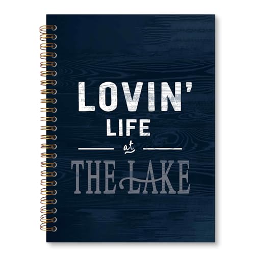 Carnet bleu marine Lovin Life 14x21 cm style lac pour prendre des notes au bureau