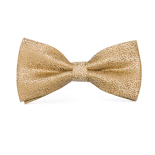 Image of Hi-Tie 5Pcs Mens Solid Color Silk Tie Satin Pretied Bowtie Lapel Pin for Men Handkerchief Cufflink Wedding Gift Box