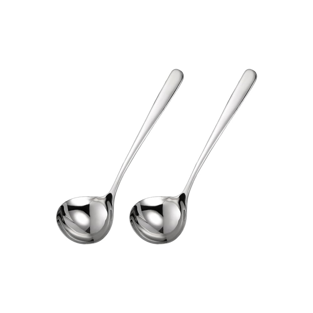 Wenkoni Gravy Ladle,Soup Ladle,9.5'' SUS 304 Stainless Steel Ladle for Serving,2pack Ladles.