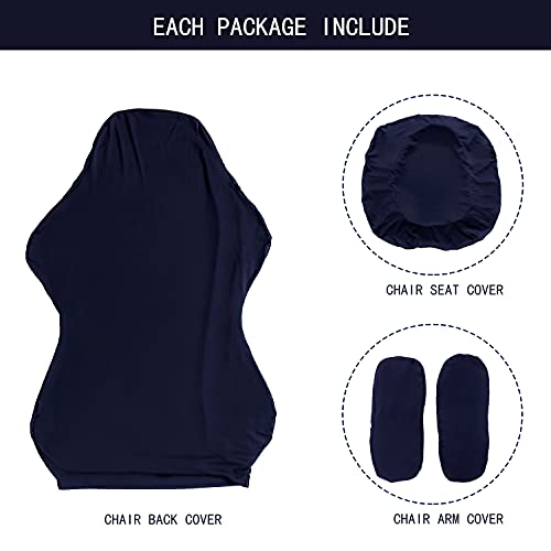 Image of SARAFLORA Gaming Chair Covers Stretch Washable Computer Chair Slipcovers for Armchair, Swivel Chair, Gaming Chair,Computer boss Chair (Navy, X-Large)