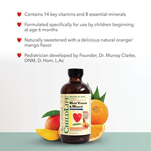 Childlife Essentials, Kids Liquid Multivitamin And Mineral Supplement - Liquid Vitamins For Kids, All-Natural, Gluten-Free, Non-Gmo - Natural Orange & Mango Flavor, 8 Fl Oz Bottle (Pack Of 4) #TOP2