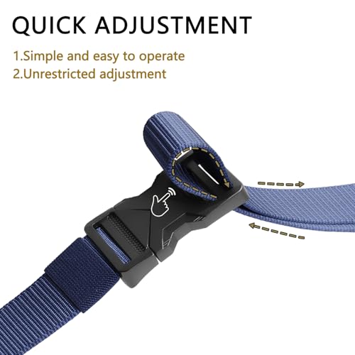 Quick Release Belt for Men,Mens Belt Nylon Web with Automatic Buckle,Ratchet Belt Men,No Holes Tactical Belt3