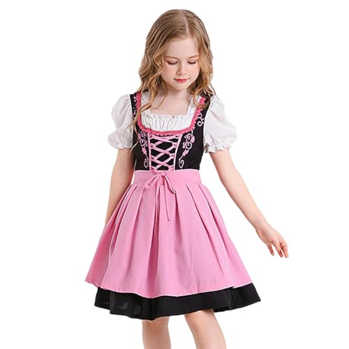 Vestido Oktoberfest infantil con delantal de criada para disfraces de niñas