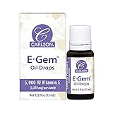 Carlson - E-Gem Oil Drops, 5000 IU Vitamin E, Moisturizes & Nourishes Skin, Skin & Bath Oil, 0.5 Fl Oz (Pack of 1)