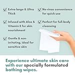 Nurture XL Ultra Thick Body Wipes for Adults w/Aloe | 120 Extra Large Disposable Cloth Wet Cleansing No Rinse Bathing Washcloths, Waterless Shower | Bath Wipe for Women, Men & Elderly - Image 5