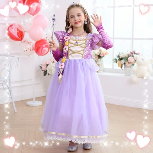 Disfraz de Princesa Morado para Niñas 7-8 años miniatura 2