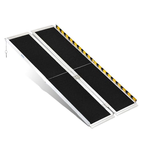 6FT Aluminum Folding Wheelchair Ramp with Non-Slip Surface