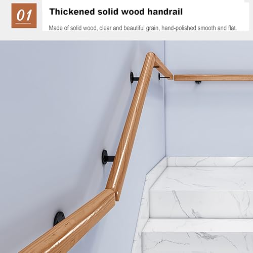 Rambarde d'escalier en bois : fixation murale solide antidérapante - 4