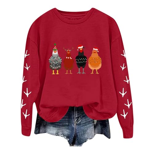 Generisch Chritsmas Clothing Weihnachtspullover Rot Unisex Damen...