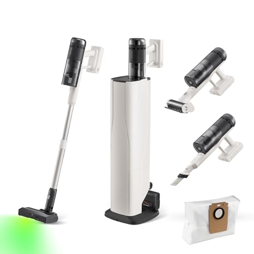 roborock H60 Hub Pro Cordless Stick Vacuum Cleaner with Auto-Empty Dock, 170AW Suction for Carpets and Hard Floors, Vacuum Cleaner with 80-Min Runtime, Anti-Tangle Brush, 140° Green LED Dust Detection