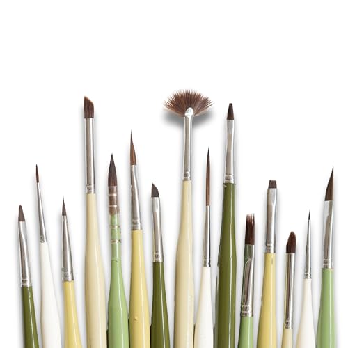 Image of Stationerie Professional Ultraminiliners Art Brushes Set with Storage Case, 15 Pieces, Mixed Sizes