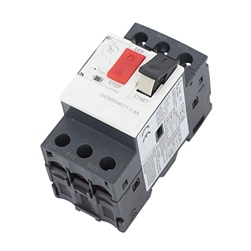 Zerodis Disjoncteur Moteur AC690V, Matériau ABS, Protection contre les Surcharges, Commande par Bouton-poussoir, Montage sur Rail pour Applications de Moteur (GV2-ME06C 1-1,6A)