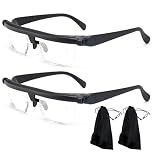 llikknve 2 Pcs Adjustable Focus Glasses,Vision Adjustable Glasses,Focus Reading Glasses for Unisex Reading and Distance Vision with 2 cleaning cloth
