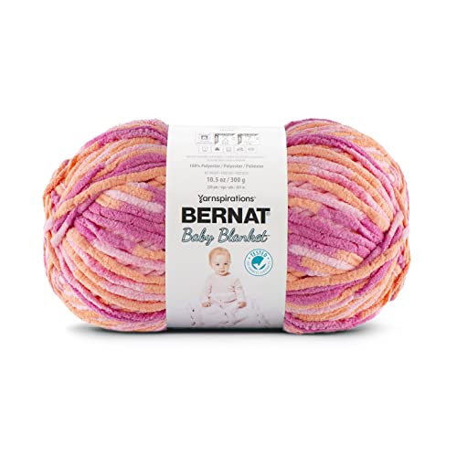 Image of Bernat BABY BLANKET BB Peachy Yarn - 1 Pack of 10.5oz/300g - Polyester - #6 Super Bulky - 220 Yards - Knitting/Crochet