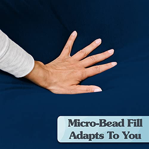 Yogibo Max 6-Foot Beanbag Chair, Bean Bag Couch With A Washable Outer Cover, Customer Favorite Cozy Sofa For Gaming, Reading, And Relaxing, Filled With Soft Micro-Beads, Blue #TOP4