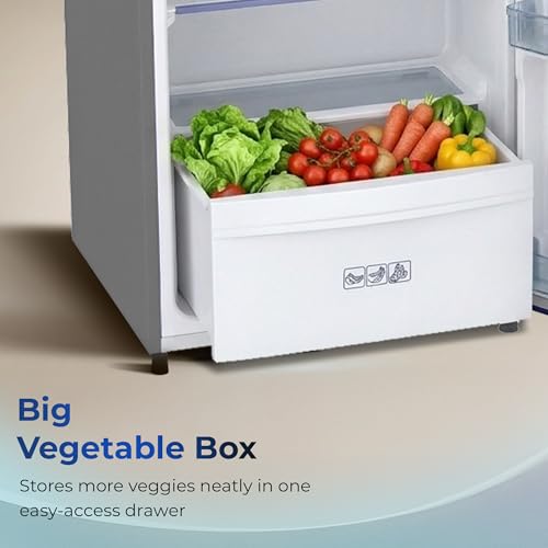 Image of Haier 165 L 1 Star Direct Cool Single Door Refrigerator with Diamond Edge Freezing Technology, Easy Clean Back, Large Vegetable Box (HED-171MSA-P, Moon Silver, 2026 Model)
