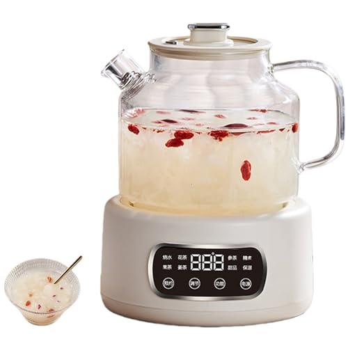 Tetera eléctrica de vidrio 1.2L con control de temperatura miniatura 1