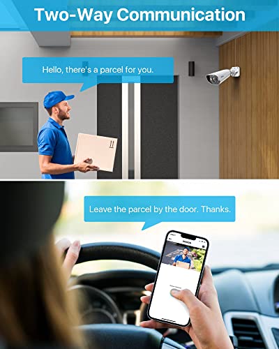 Image of ZOSI 4K Ultra HD PoE Security Camera System Outdoor, Person Vehicle Detection, 2 Way Audio, Night Vision, 8 x IP66 Weatherproof Surveillance Cameras, 8CH 8MP NVR with 2TB Hard Drive for 24 /7 Recording
