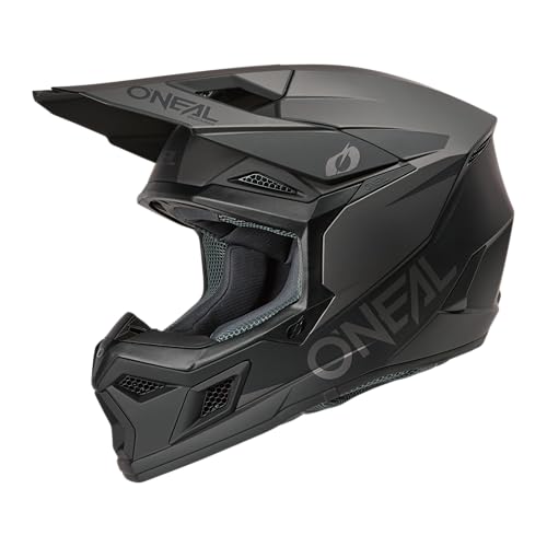 O'NEAL 3 SRS MX Helmet Adult Solid Black/Gray XX-Large