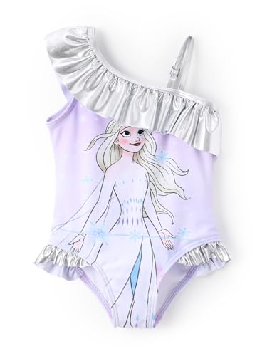 Image of Disney Stitch Frozen Marvel Minnie Mouse Girls Swimsuits Ruffle One Piece Bathing Suits UPF 50 Swimwear Quick Dry Size 2-13Y