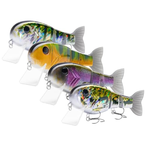 BASSROCK Topwater Fishing Lures for Bass Pike Salmon Floating Swimbait Jointed Crankbait Freshwater Saltwater 4.9in/1.76oz RK1001