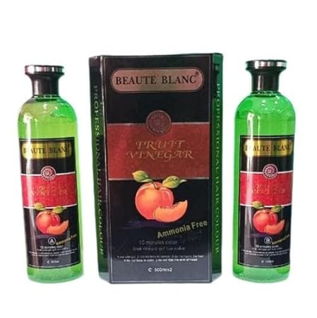 BEAUTE BLANC Fruit Vinegar Hair Dye for Men, Women, Natural Ammonia Free Color Dye (Black) 1000 ML