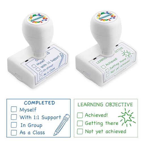 Teacher Stamps,Checkbox Grading Teacher Stamps, Teacher Gifts, Classroom Teacher Stamp, Easy Grading, Improved Efficiency, Happy Teaching(Blue+Green)
