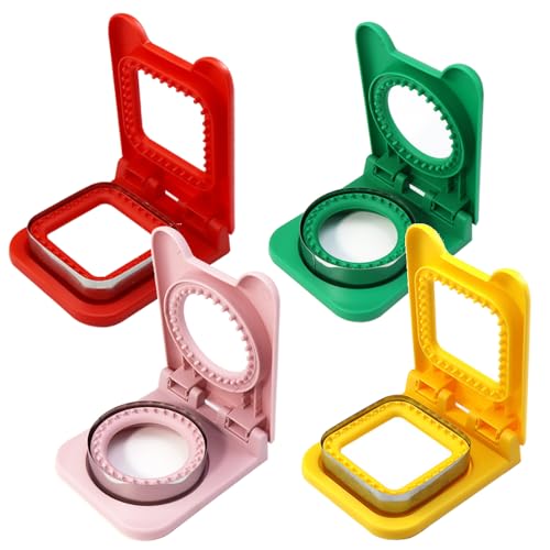 Sandwich Molds Cutter and Sealer, Sandwich Maker Sandwich Cutter and Sealer for Kids, Bread Sandwich Cutter Circle Square, Great for Lunchbox and Bento Box (4 Pcs)