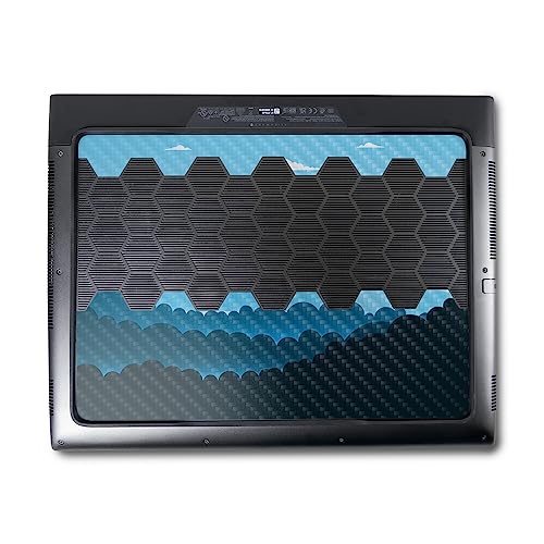 Image of MightySkins Carbon Fiber Skin Compatible With Alienware M18 R1 (2023) Full Wrap Kit - Poly Mountains | Protective Durable Textured Carbon Fiber Finish | Easy To Apply & Change Styles | Made in the USA