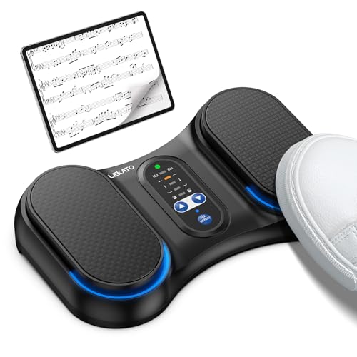 LEKATO Bluetooth Page Turning Pedal, Wireless Page Turner, Wiederaufladbarer Fußschalter für Telefon, Tablets, Tragbares Fußpedal, Kompatibel mit Android und iOS