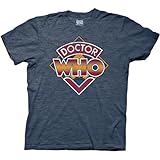 Ripple Junction Doctor Who Vintage Who Logo Adult T-Shirt Large Heather Navy