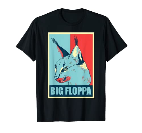 Meme retro del gato Big Floppa Caracal Camiseta