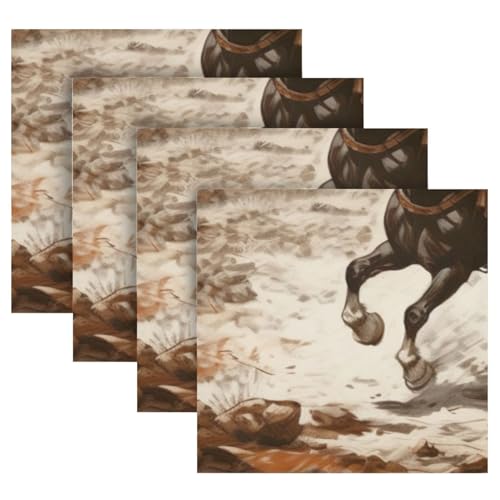 Servilletas de tela cuadradas pack 6 50.5x50.5 cm satinadas miniatura 5
