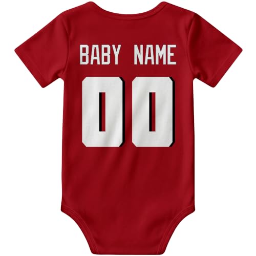 Image of KREDE Baby Clothes Custom Name Bodysuit for Baby Boy Gifts | Short Sleeves Bodysuit with Custom Number Name