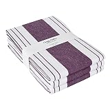 Candy Cottons Stripe Kitchen Towels Decor Mordern Design Centreband Tea Dish Towels Boho Stripe Absorbent Festive Gift Set of 3 Pantry Reusable Kitchen Dish Towel|Easter Spring Decor 18x28 Inch Purple