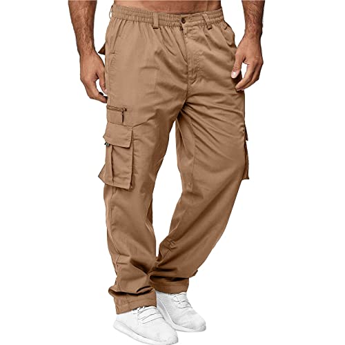 Breathable Work Pants for Men Cargo Quick-Dry Khaki Mens Travel Hiking Flat Front Sweat Lightweight Golf Joggers2