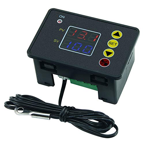 Milue W2310 Thermostat LED Digital Temperature Controller NTC Thermistor 10K Sensor 12V/ 24V/ 220V for Aquarium Refrigerator Incubator - Celsius and Fahrenheit Can Be Measured (Need to Switch)